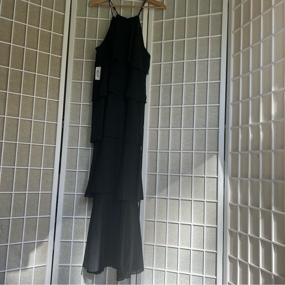 NWT HYFVE Layers of fabulous maxi dress small black halter dress - Picture 2 of 15